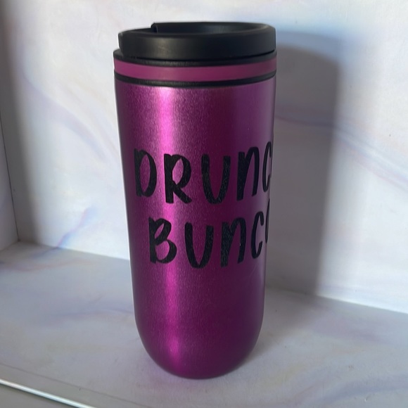 Drunko bunco mug twisting sealing lid fuchsia pink purple Togo cup - Picture 3 of 6